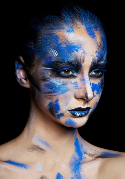 Mujer con fantasía azul conforman — Foto de Stock