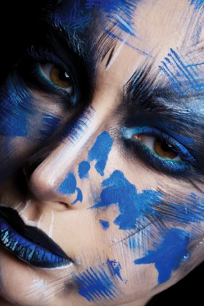 Woman with fantasy blue  make up — Stock Photo, Image