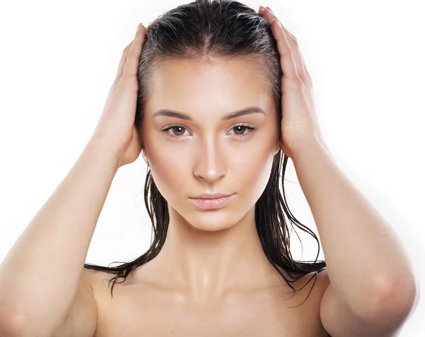 Mujer con el pelo mojado —  Fotos de Stock