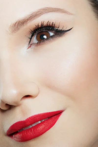 Close-up portrait of young kazakh woman — Stock Photo, Image