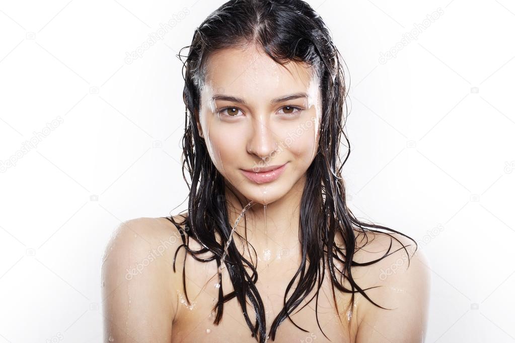 woman with wet hair