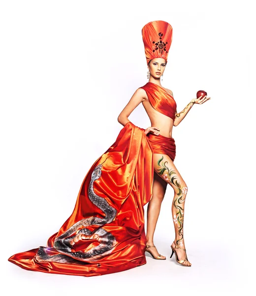Mulher vestindo traje de carnaval — Fotografia de Stock