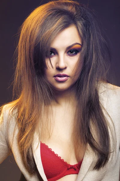 Sexy bruneta žena — Stock fotografie