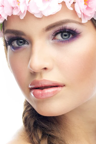 Woman with bright make up — Stock Photo, Image