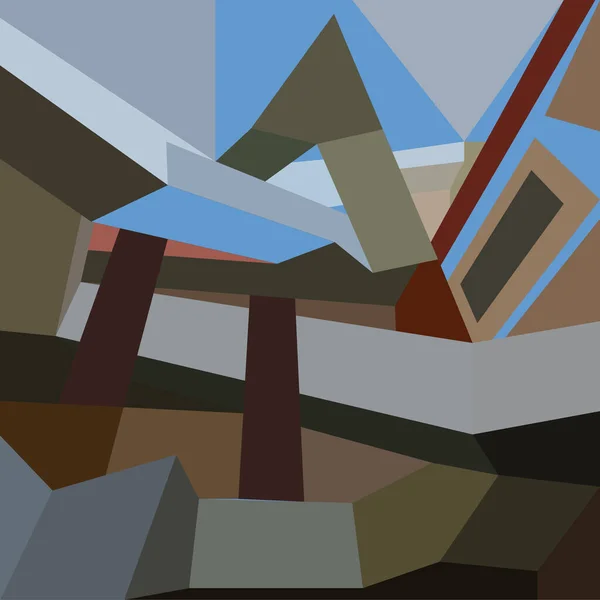 Illustration för väggmålningar i stil med kubism — Stock vektor