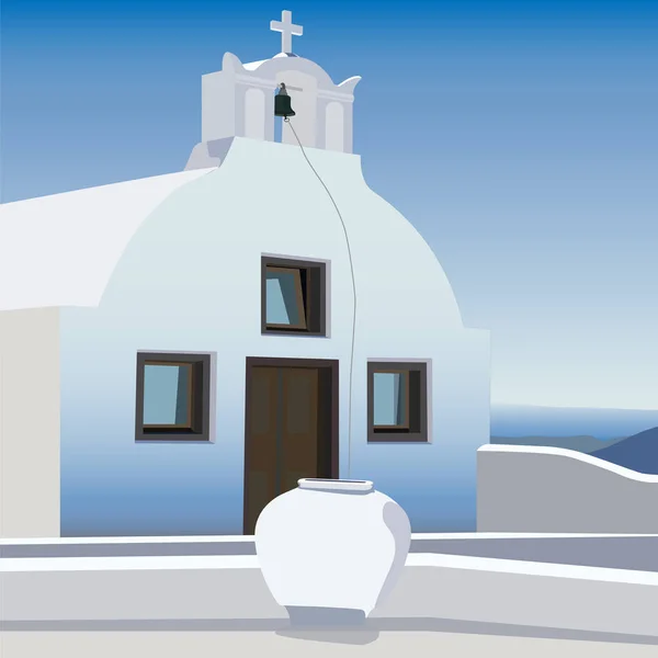 Une petite chapelle aux couleurs douces et chaudes — Image vectorielle