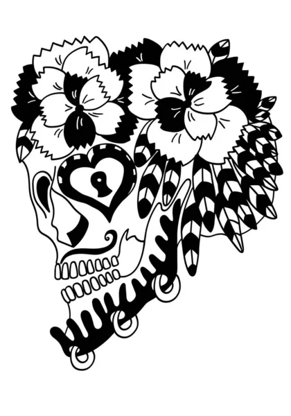 Fiesta Mexicana Fiesta Del Día Los Muertos Halloween Cráneo Azúcar — Vector de stock