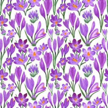 Su klonu rengarenk bahar çiçeklerinin pürüzsüz deseni. Kumaş, tekstil, dekupaj, duvar kâğıtları, baskı, hediye paketi, davetiyeler, tekstil.