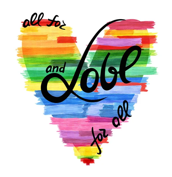 사랑때문이다 레인보우 동정은 레즈비언 동성애자 트랜스젠더를 것이다 디자인 인쇄용 티셔츠 — 스톡 사진