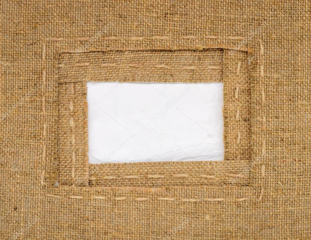 Framework made of burlap with the line and place for your text