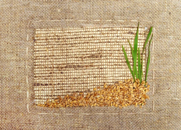 Framework made of burlap, can be used as background — Stock Photo, Image