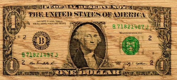 Dollarn skriva ut på en trä yta, bakgrund — Stockfoto