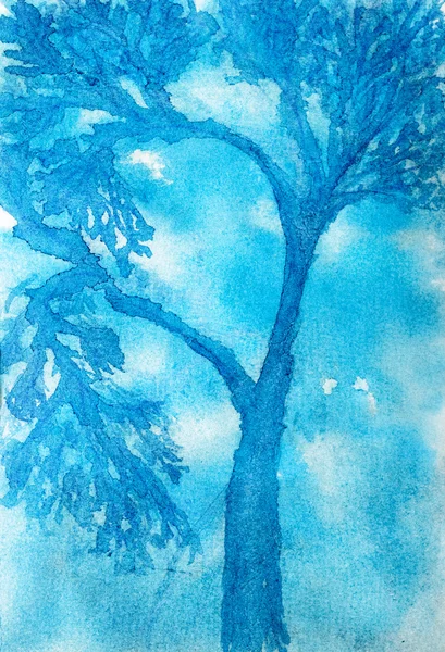 Akvarellträd — Stockfoto