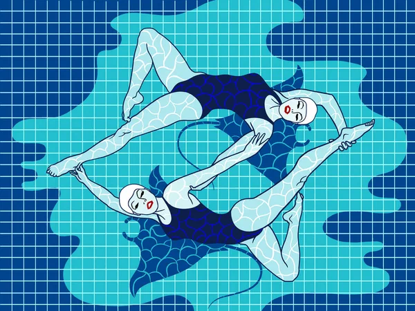 Graceful Women Engaged Synchronized Swimming — Stock Photo, Image