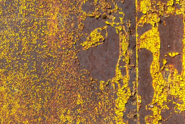 Surface of rusty iron with remnants of old paint texture background — Stock Photo, Image