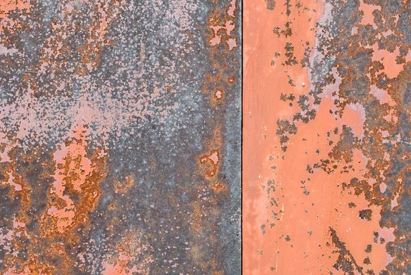 Surface of rusty iron with remnants of old paint texture background — Stock Photo, Image