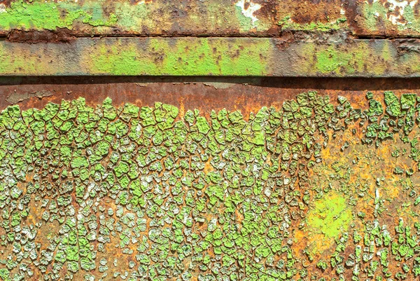 Starý povrch plechu pokryt staré Malování textury pozadí — Stock fotografie