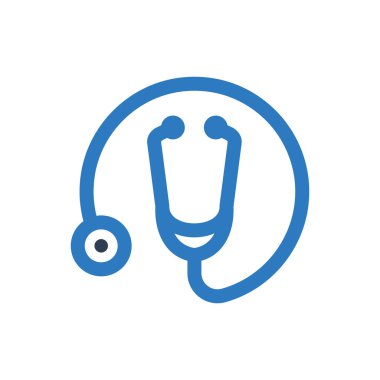 Steteskop ikonu. Tıbbi bakım sembolü. vektör