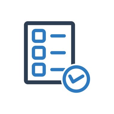 Kontrol listesi simgesi, vektör illüstrasyonu