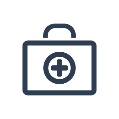 tıbbi çanta simgesi, vektör illüstrasyonu