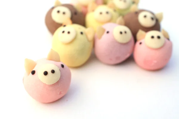 The dessert is molded in piggy ball. — Stock Photo, Image