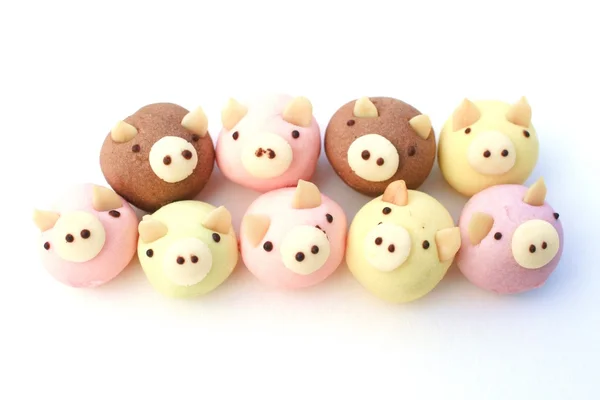 The dessert is molded in piggy ball. — Stock Photo, Image