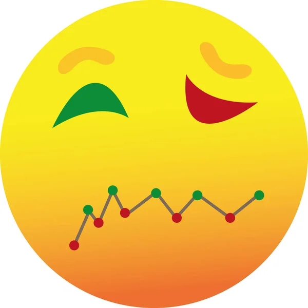 Economic Market Mood Emoticon — Stock Vector