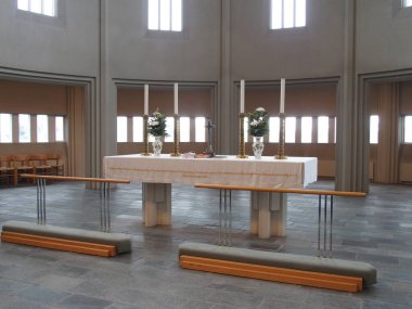 Altar of the famous Hallgrim Church in Reykjavik, Iceland 