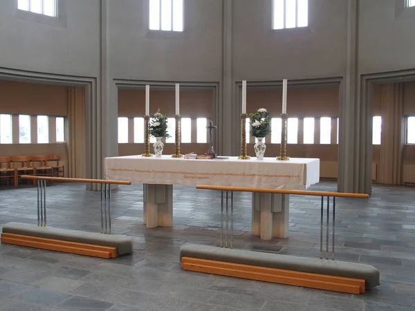 Oltář Slavného Kostela Hallgrim Reykjavíku Island — Stock fotografie