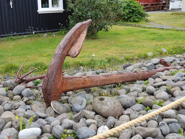 In a house of the historic town center of Isafjordur, Iceland, there is a maritime and fishing museum, here in the picture a ship anchor