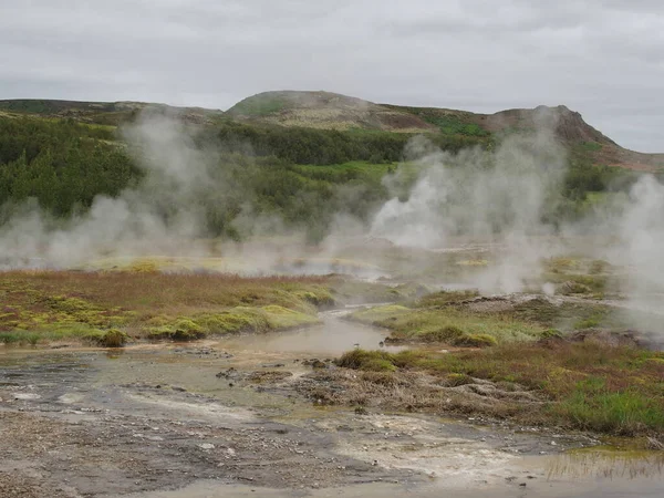 One Highlights Golden Circle Tour Reykjavik Geysers High Temperature Area — Stock Photo, Image