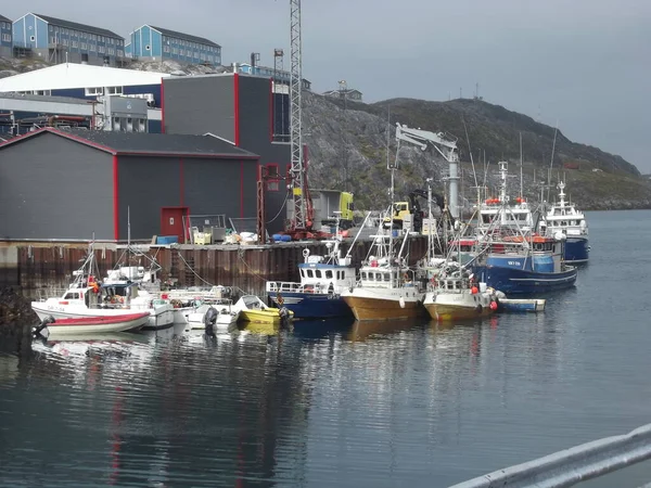 Fischerboote Hafen Von Nuuk Grönland — Stockfoto