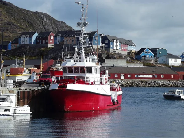 Schlepper Hafen Von Qaqortog Island — Stockfoto