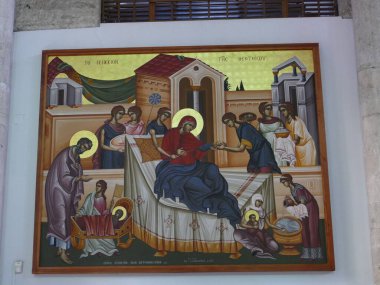 Yunanistan 'ın Heraklion, Iraklio, Girit adasındaki Agios Titos kilisesinde ikonik tablosu