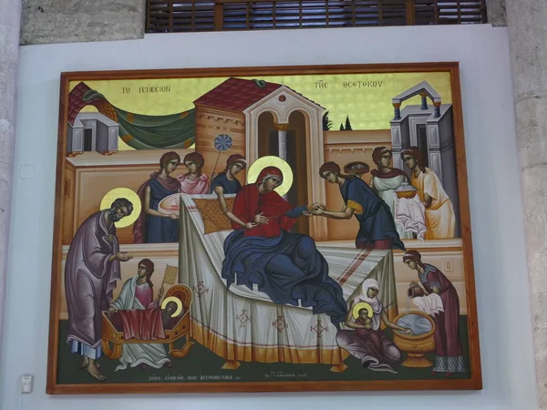 Iconic Painting Agios Titos Church Heraklion Iraklio Crete Island Greece — Stock Photo, Image