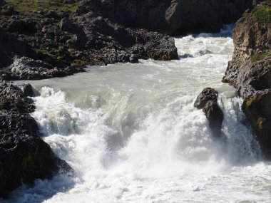 Godafoss 'un düşük seviyeleri, Tanrıların şelalesi, İzlanda