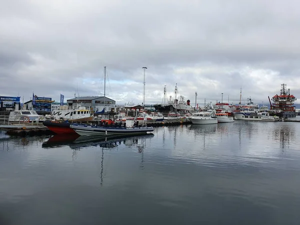 Barche Reykjavik Porto Islanda Boote Hafen Von Reykjavik Isola — Foto Stock