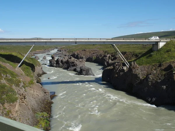 Brug Rivier Skjalfandafljot Ijsland — Stockfoto