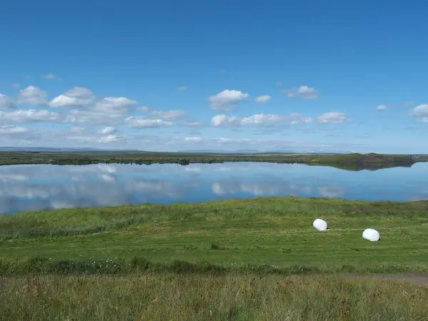 Lago Myvatn Prados Circundantes Formam Uma Das Paisagens Mais Magníficas — Fotografia de Stock