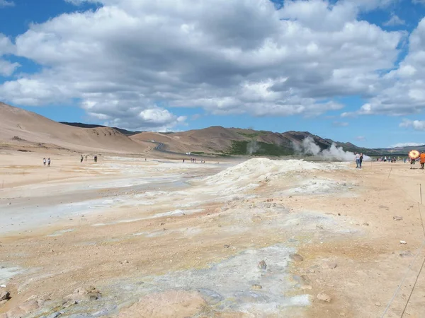 Sulfur Fields Namaskard Pass Iceland Pristine Sight Give Pungent Smell — Stock Photo, Image