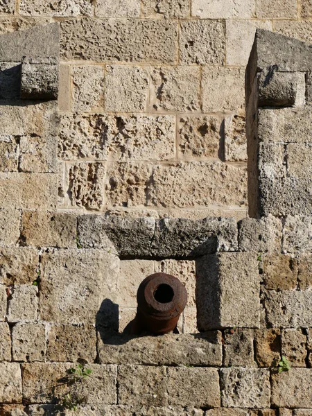 Cannon Embrasure Palace Grand Masters Order John Rhodes Town Rhodes — Stock Photo, Image