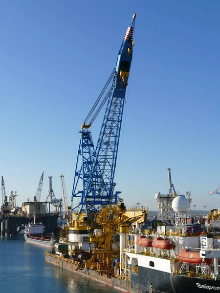 Vista Porto Limassol Lemesos Chipre Início Manhã Aqui Navio Com — Fotografia de Stock