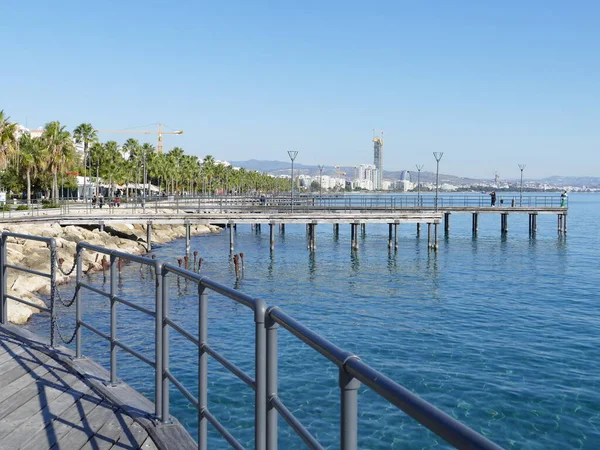 Tahta Köprüler Ahşap Platformlar Göller Bir Arada Limasol Lemesos Kıbrıs — Stok fotoğraf