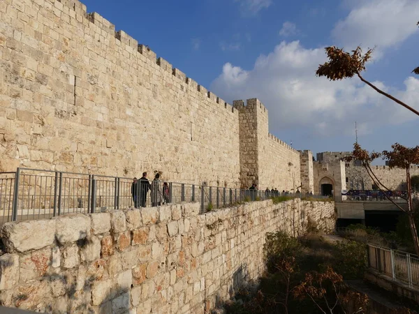 Muralla Jerusalén Israel Fondo Puerta Jaffa — Foto de Stock