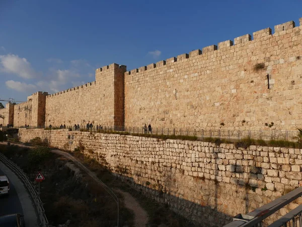 Historische Stadsmuur Van Jeruzalem Israël — Stockfoto