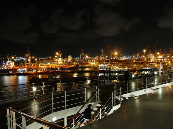 Porto Haifa Israel Noite — Fotografia de Stock
