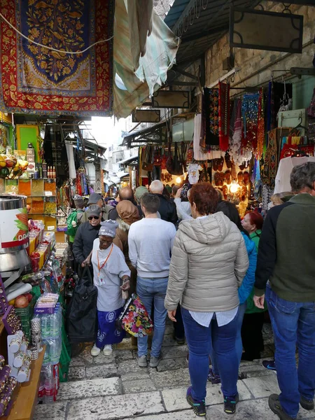 Bazaar Στην Παλιά Πόλη Της Ιερουσαλήμ Ισραήλ — Φωτογραφία Αρχείου