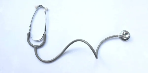top view and copy space Medical stethoscope isolate on white background . Healthcare concept