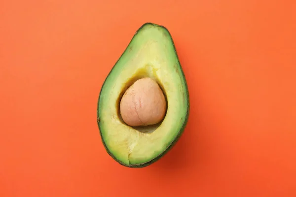 Bovenaanzicht Vlak Gelegd Fruit Biologische Avocado Met Zaad Avocado Helften — Stockfoto