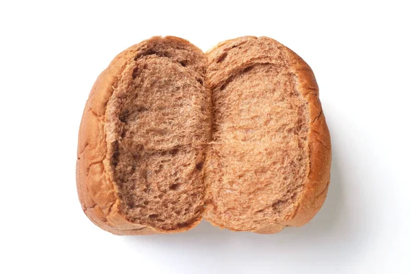 Вид Зверху Плоский Лежачий Хліб Коричневого Хліба Таїланду Ізольовані Білому — стокове фото